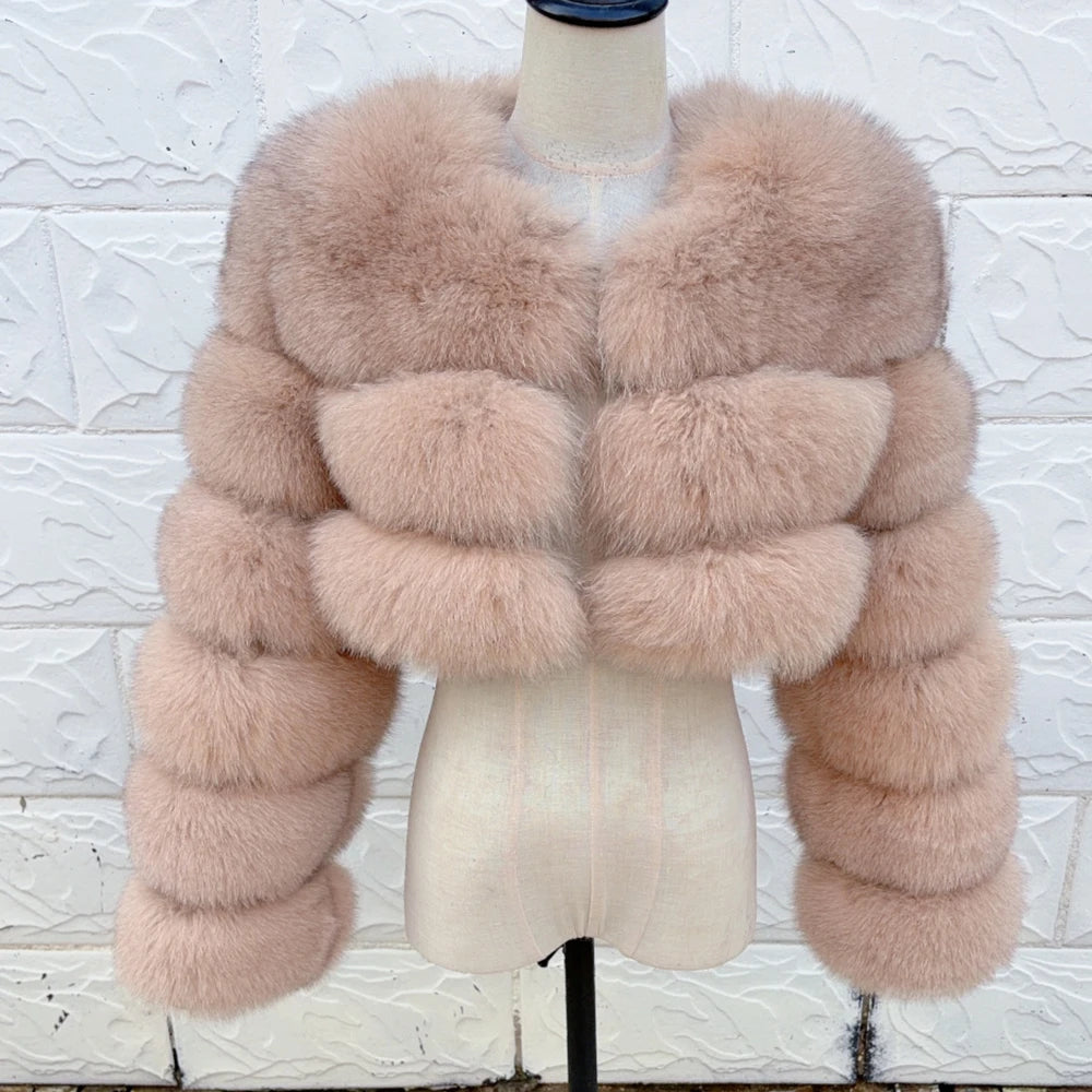 QUEENTINA Real Fox Fur Coat