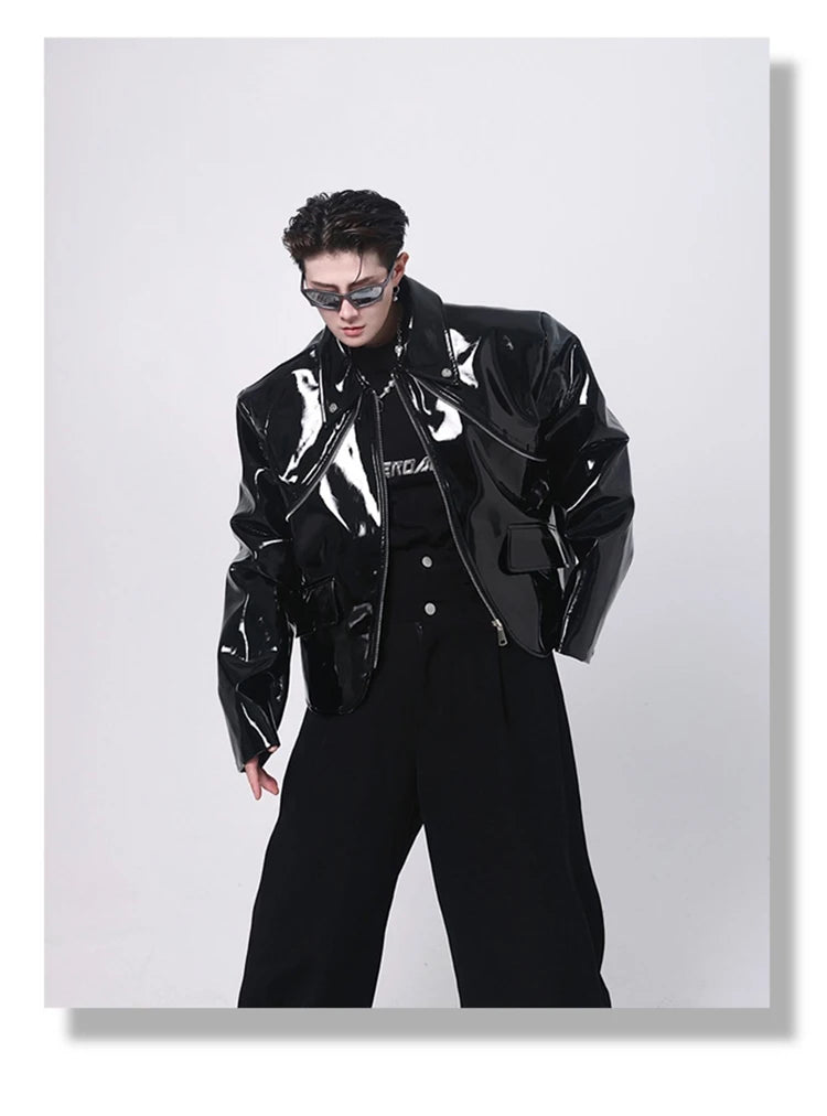 Mauroicardi Spring Short Faux Leather Jacket