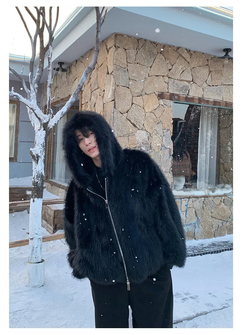 Leopard Print Faux Fur Jacket