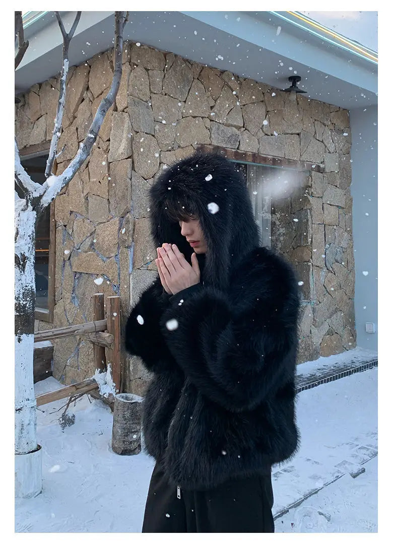 Leopard Print Faux Fur Jacket