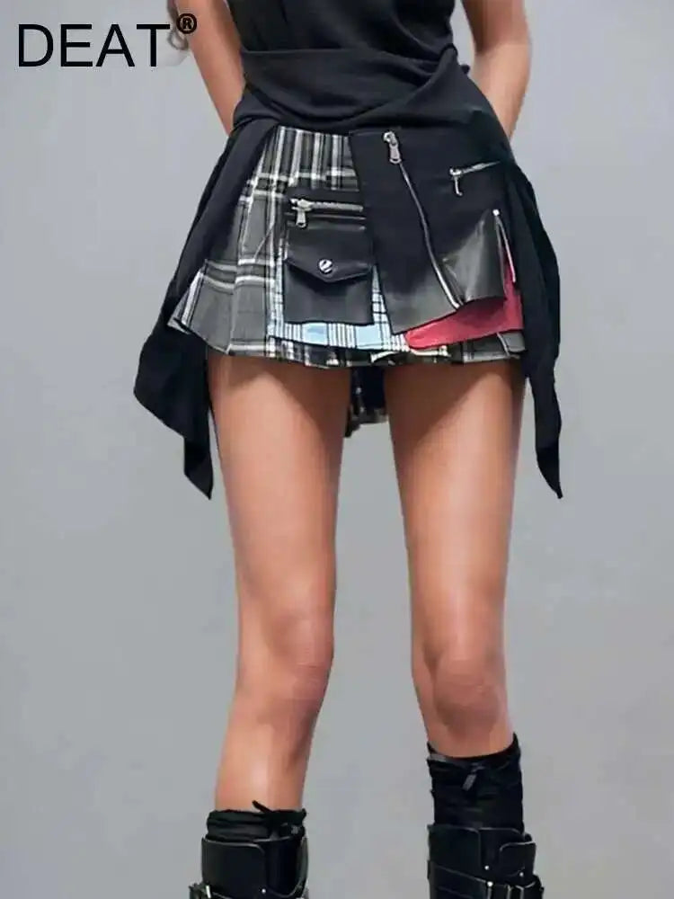 DEAT Patchwork Mini Skirt