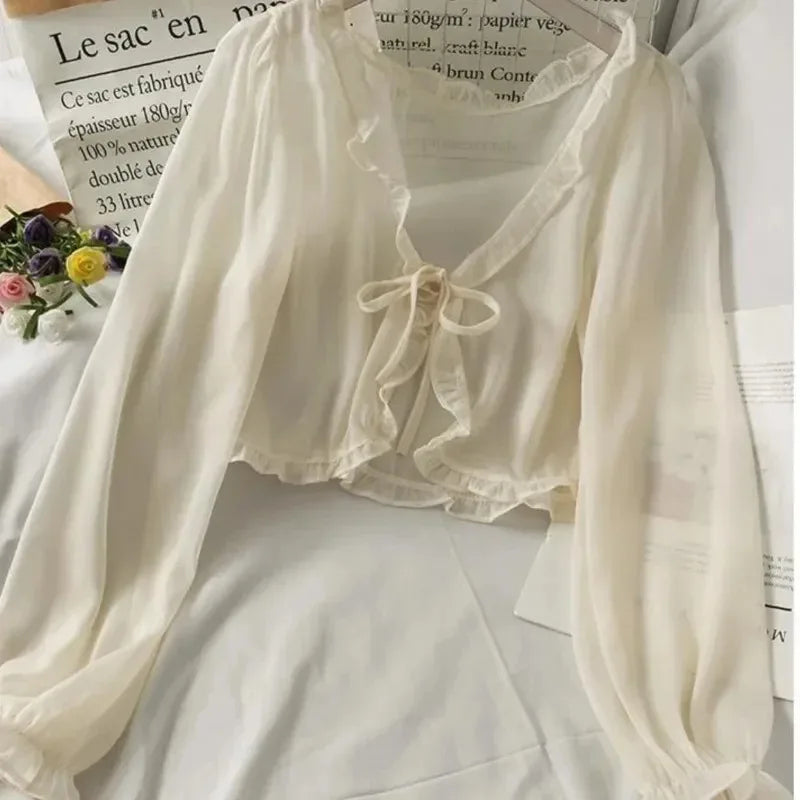 Casual Lace Bow Blouse