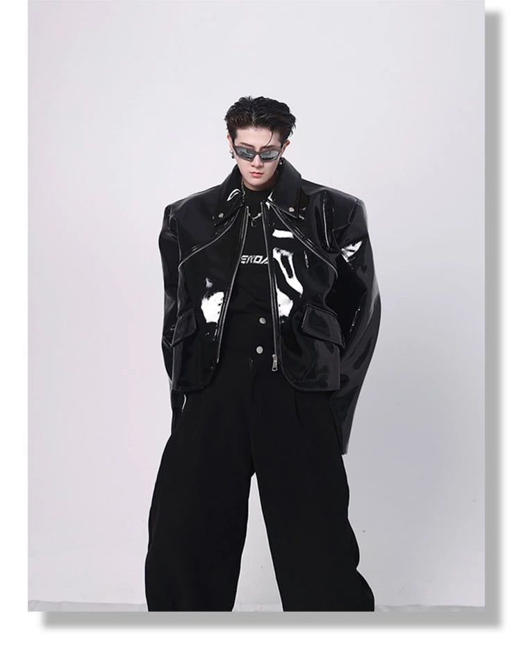 Mauroicardi Spring Short Faux Leather Jacket