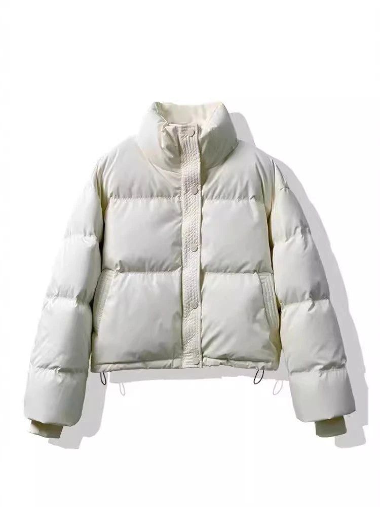 Solid Color Cropped Coat