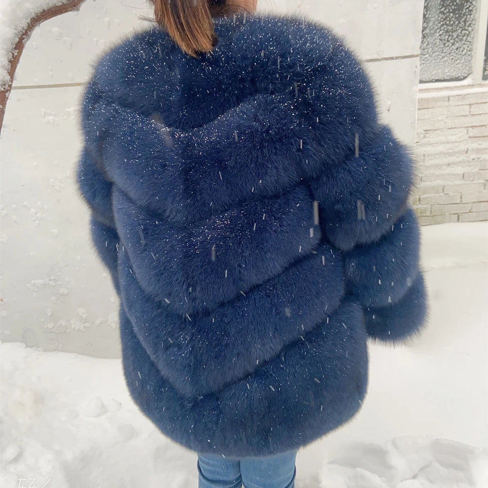 QUEENTINA  Natural Fox Fur Coat